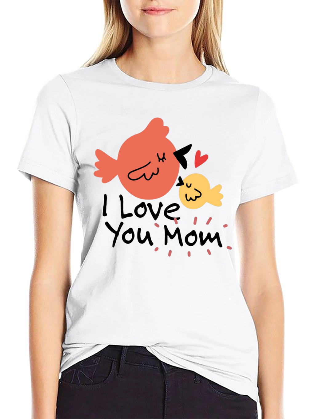 I Love You Mom Bird Graphic T-Shirt