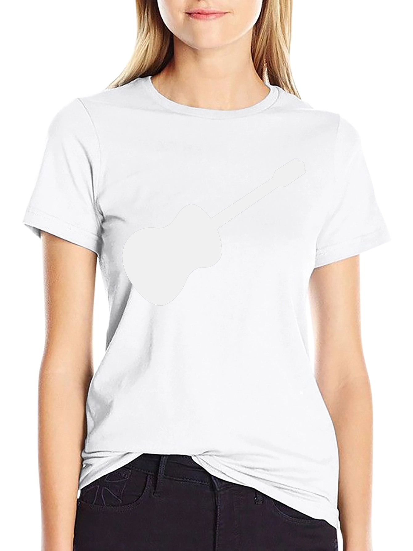Guitar Graphic Tee - Black Cotton T-Shirt