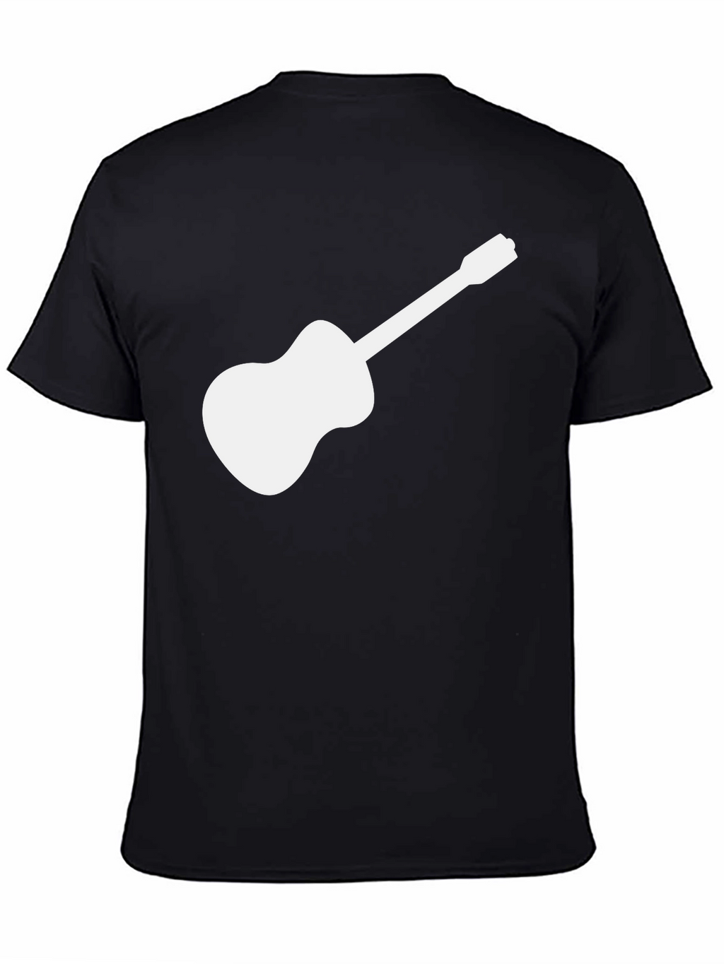 Guitar Graphic Tee - Black Cotton T-Shirt