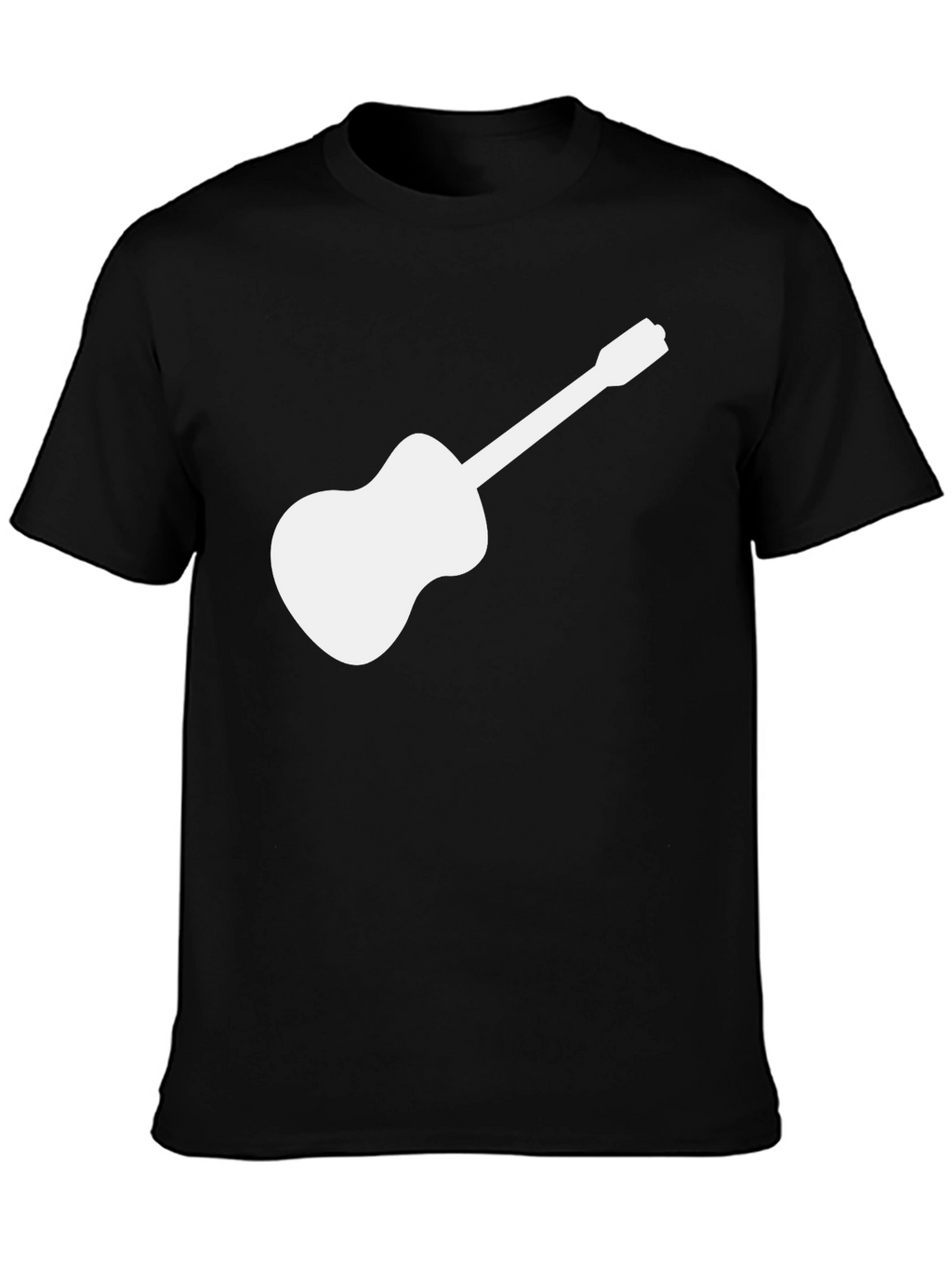 Guitar Graphic Tee - Black Cotton T-Shirt