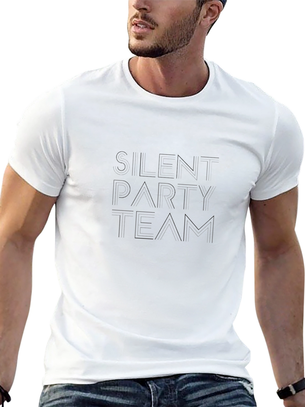 Silent Party Team Black Graphic Tee