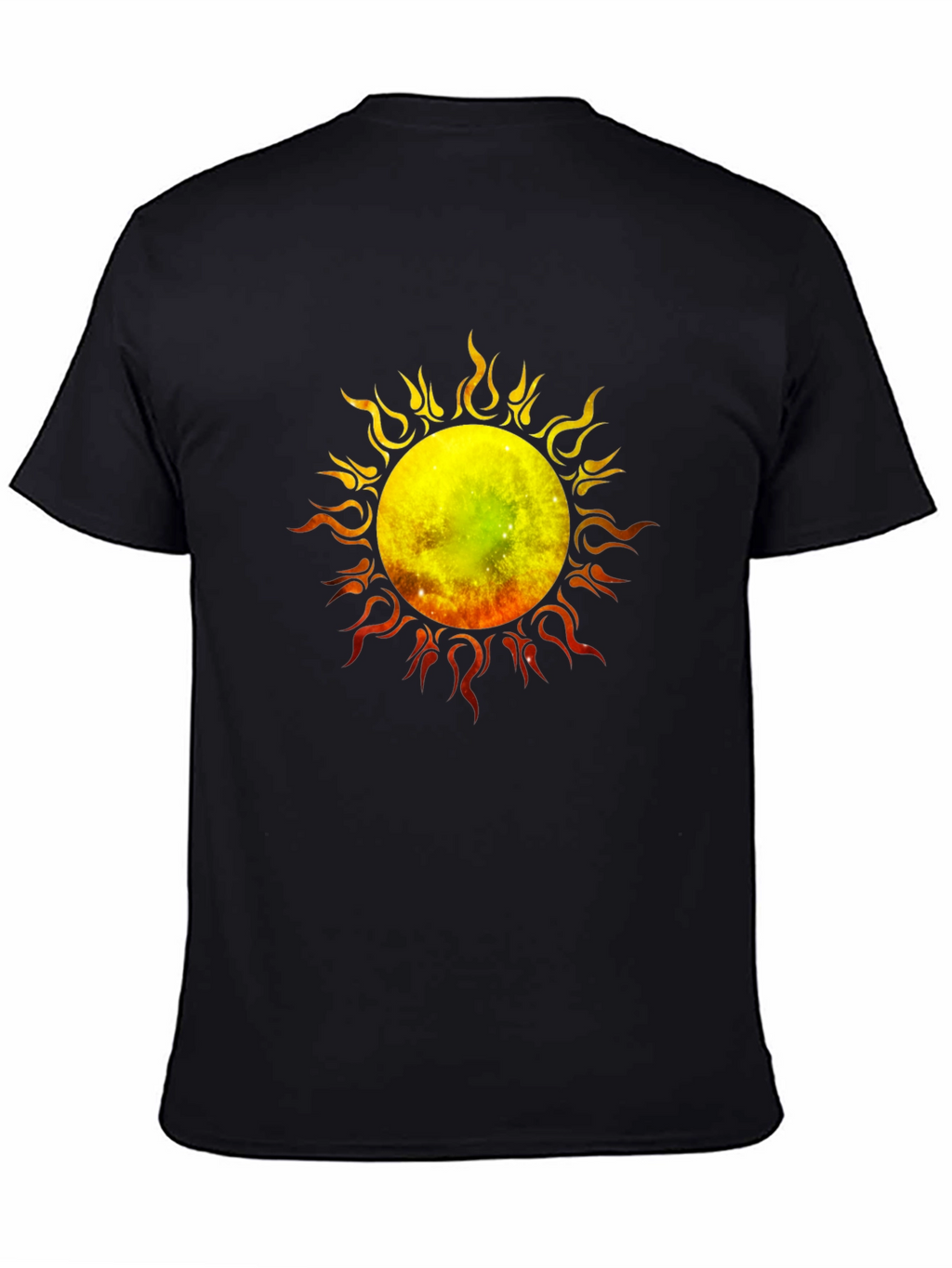 Flaming Sun Graphic Black T-Shirt