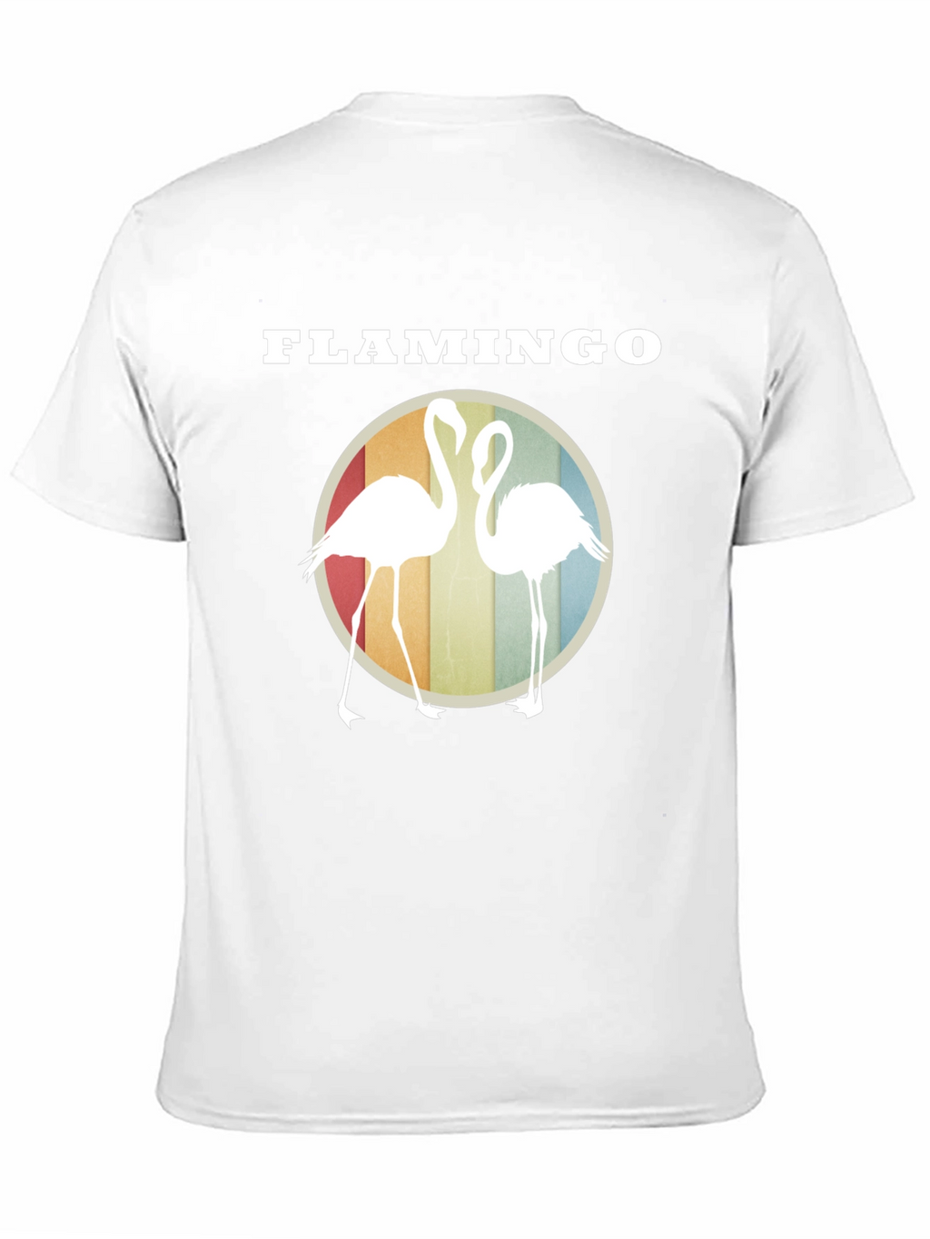 Flamingo Graphic Tee - Retro Style Round Design