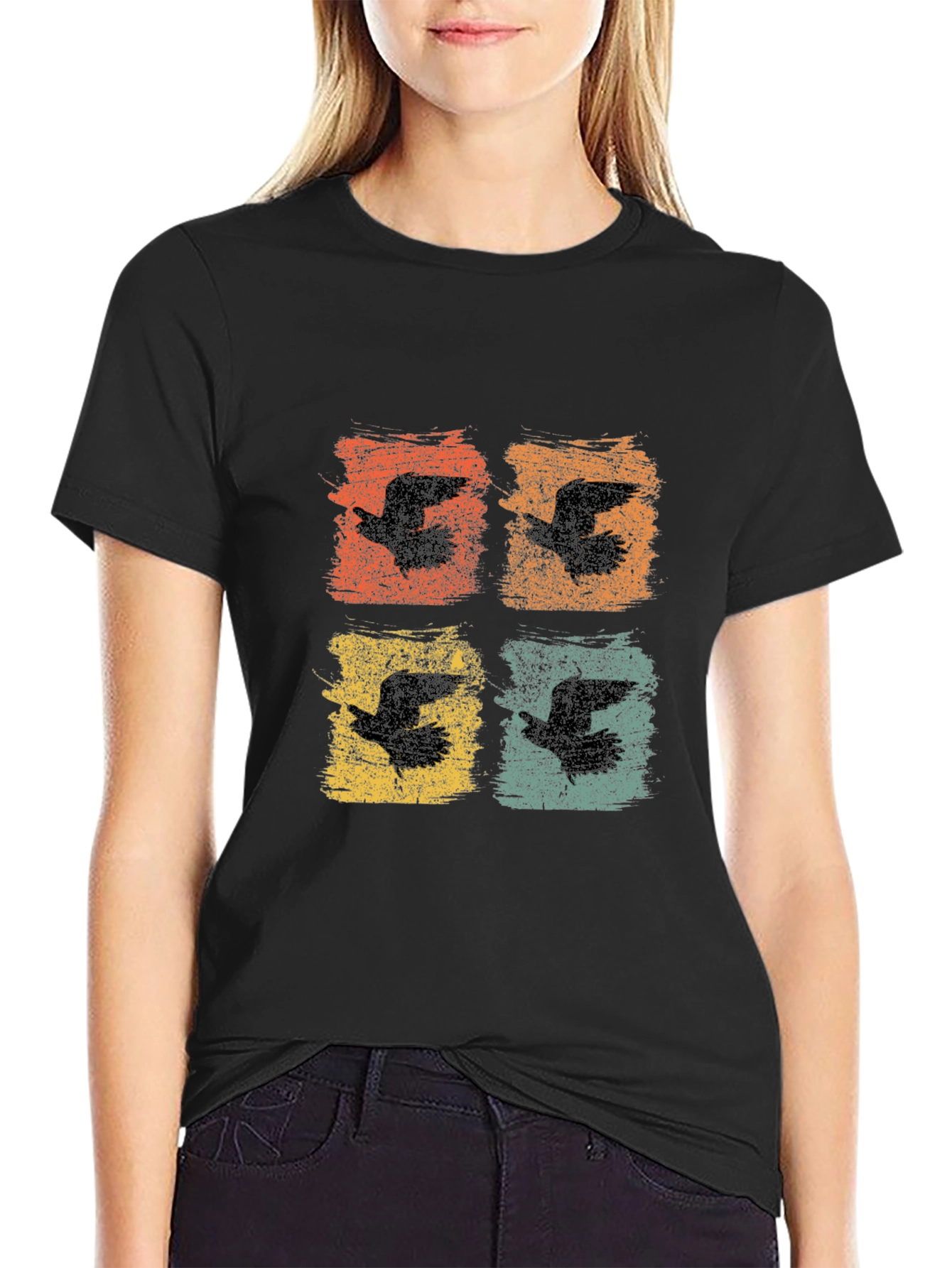Retro Bird Print Graphic Tee