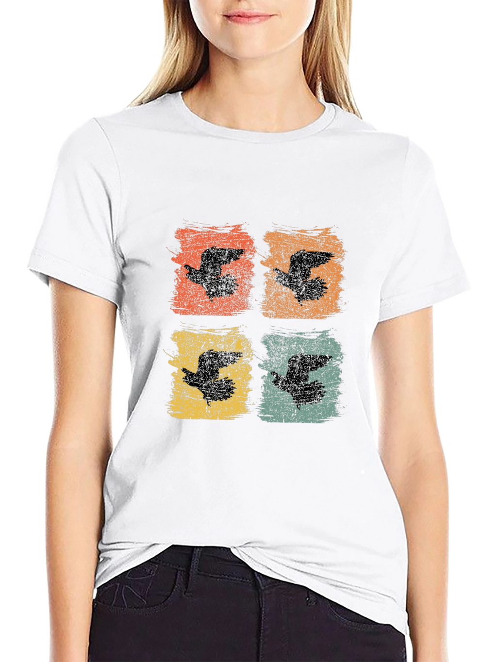 Retro Bird Print Graphic Tee