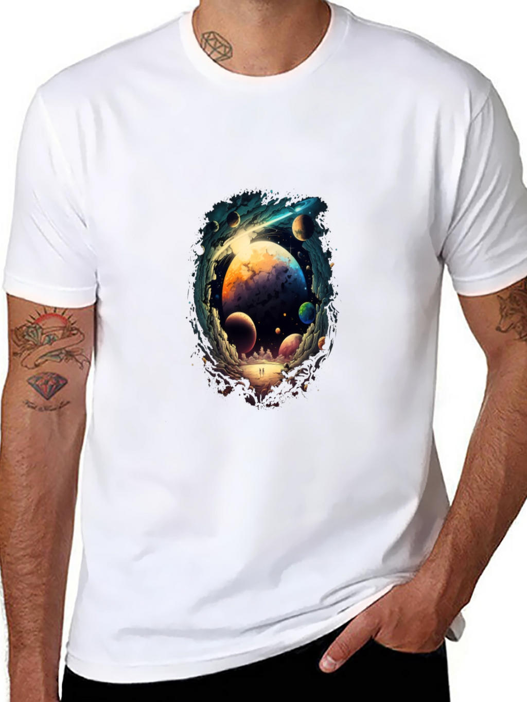 Cosmic Dreamscape T-Shirt - Black