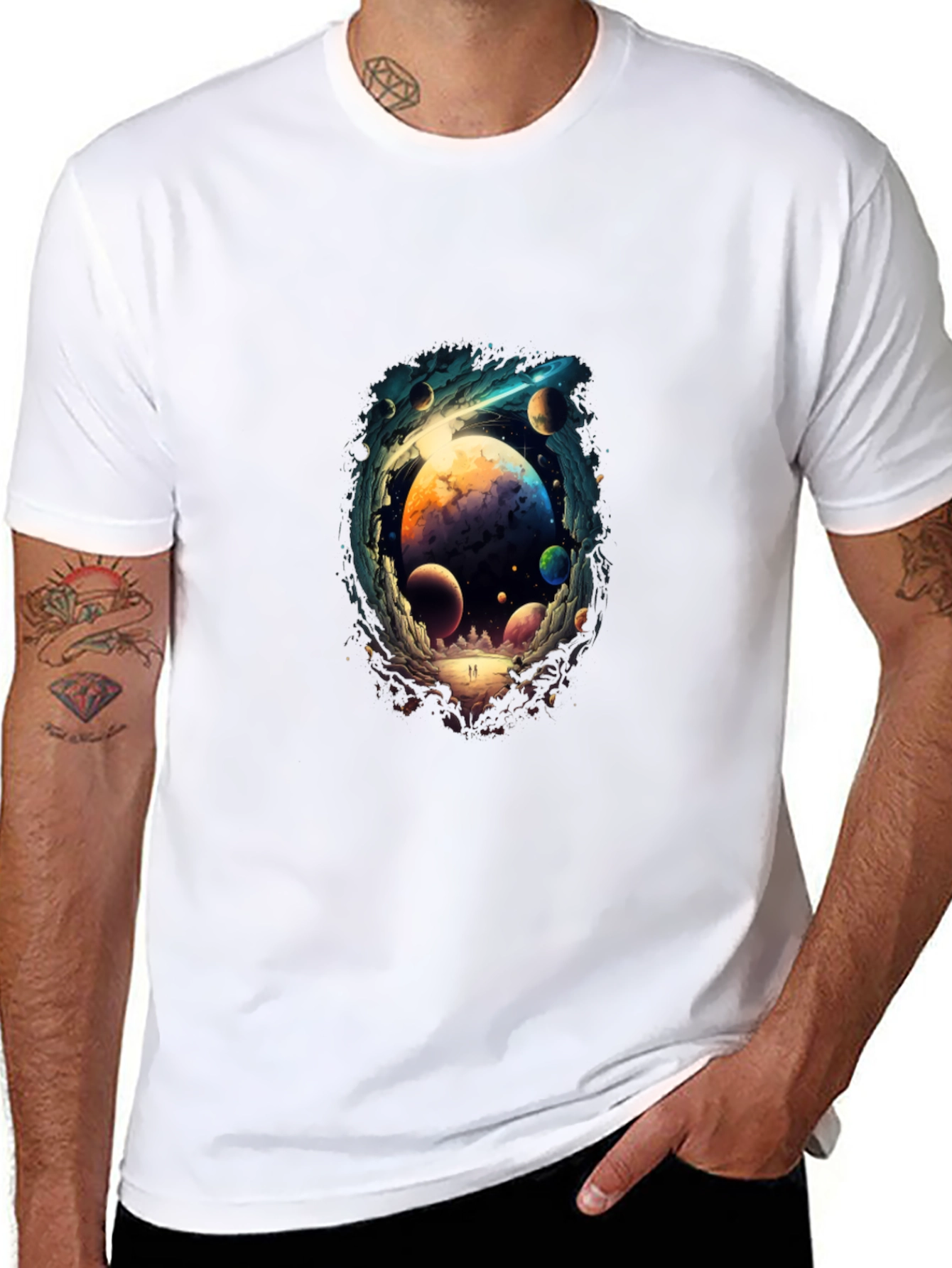 Cosmic Dreamscape T-Shirt - Black