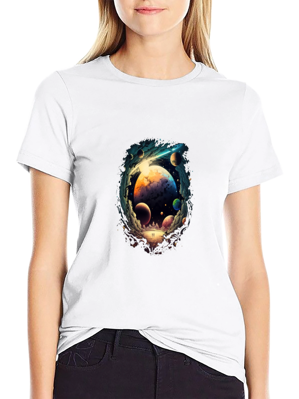 Cosmic Dreamscape T-Shirt - Black