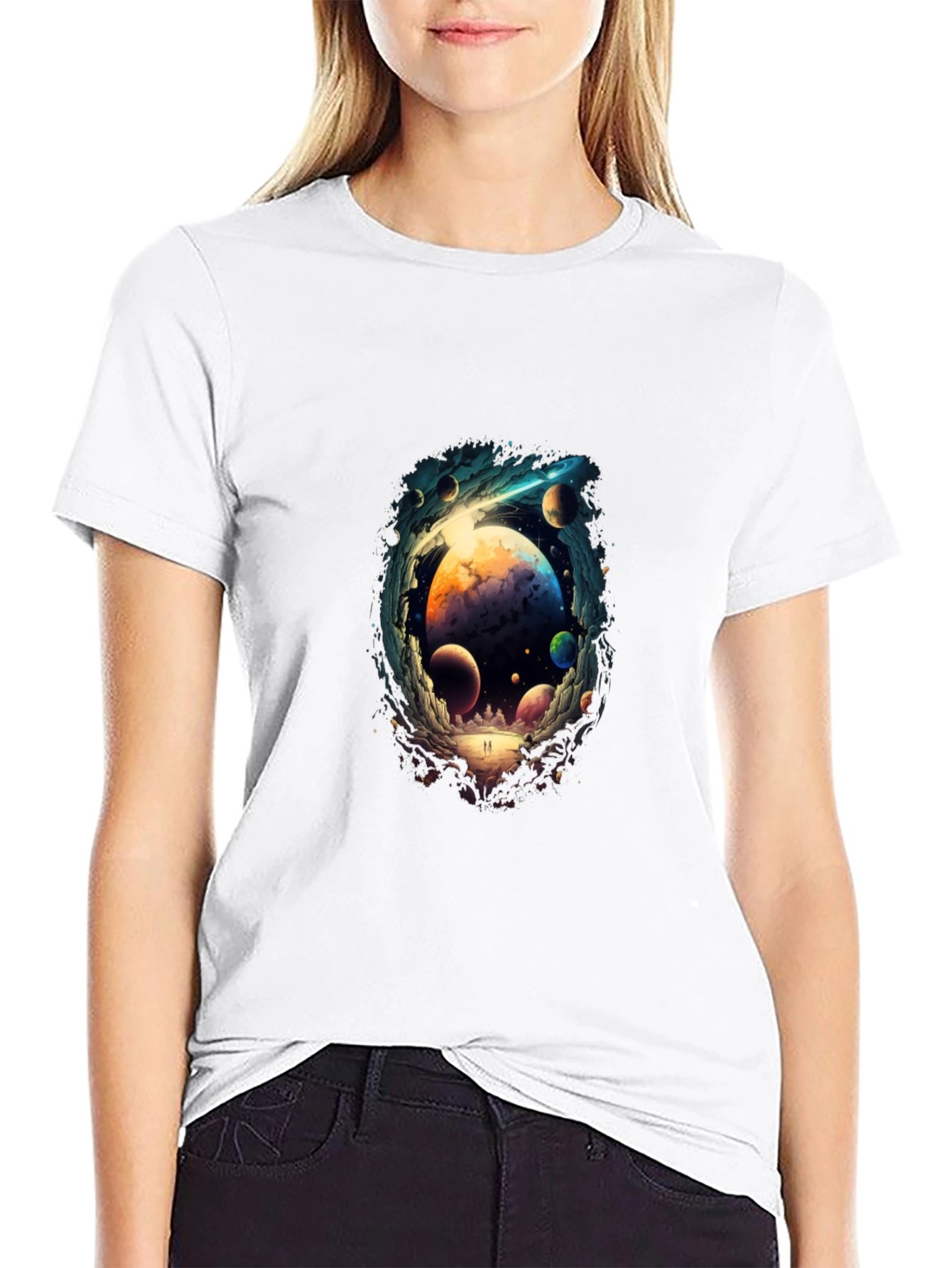 Cosmic Dreamscape T-Shirt - Black