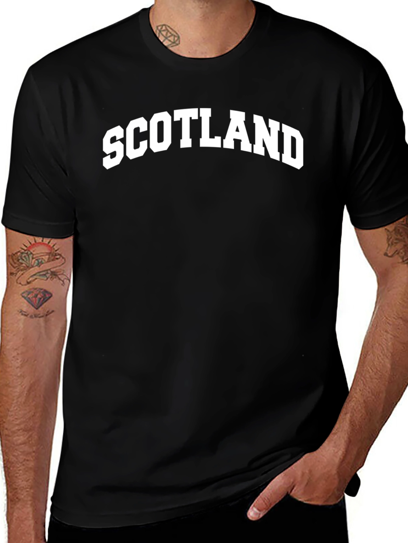 Scotland Graphic Print Mens Black T-Shirt