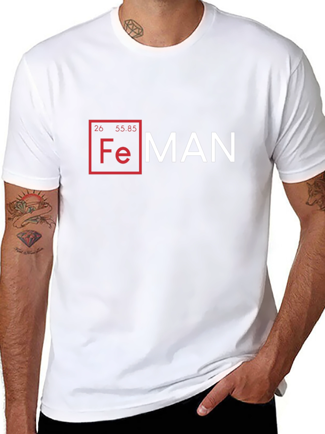 Fe Man T-Shirt: Iron Man Inspired Chemistry Tee