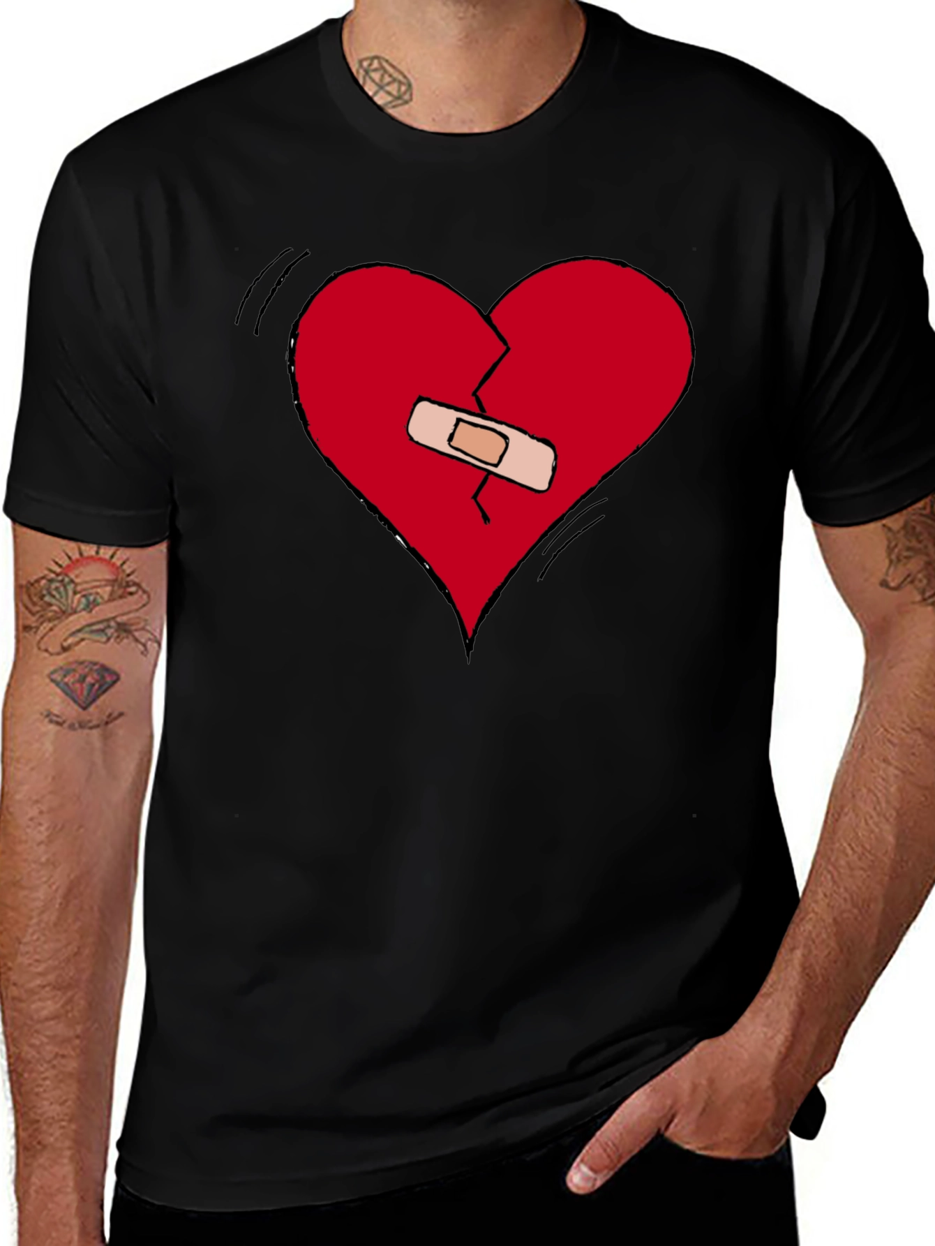 Broken Heart Healed Tee - Expressive Graphic T-Shirt