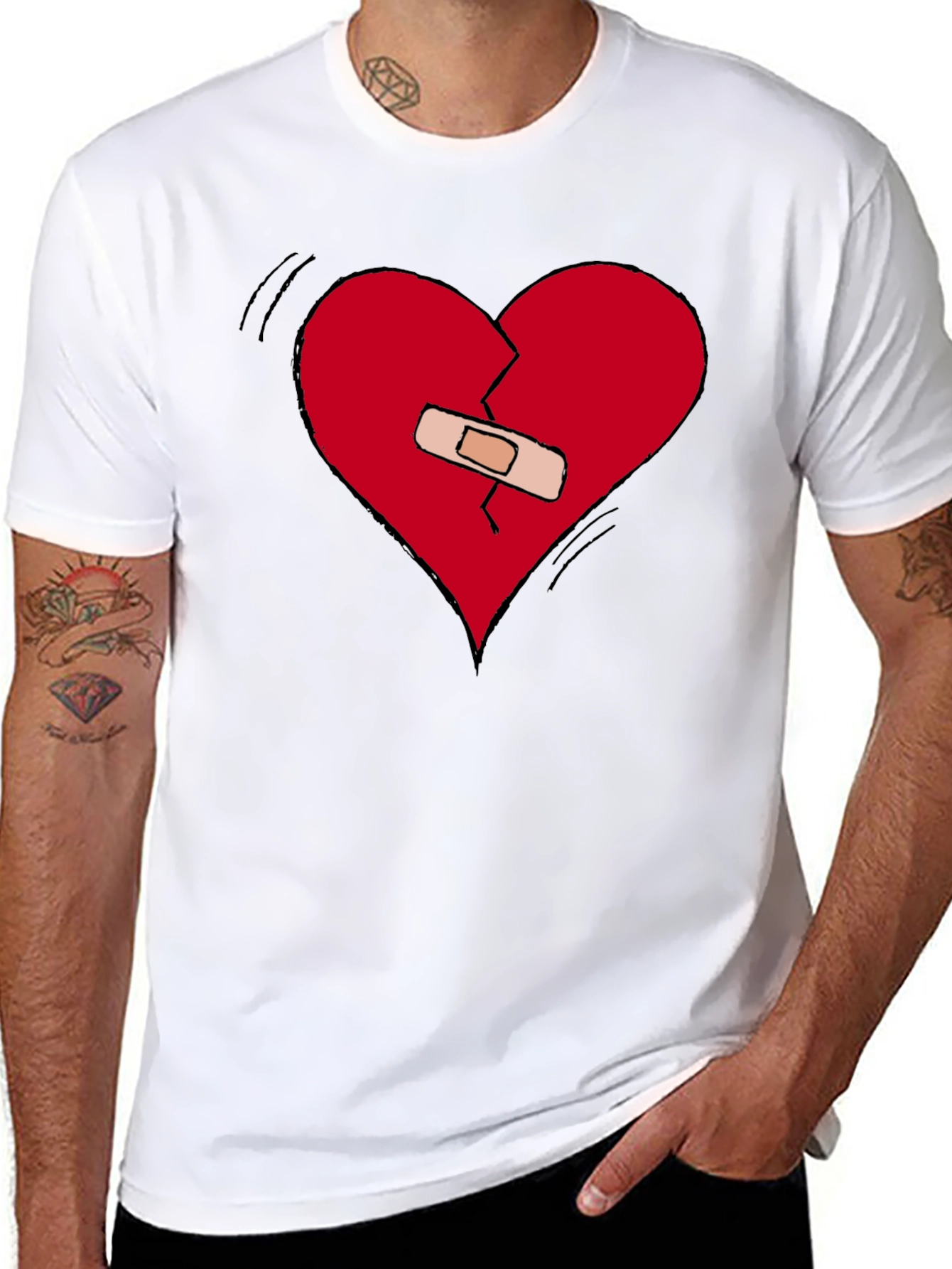 Broken Heart Healed Tee - Expressive Graphic T-Shirt