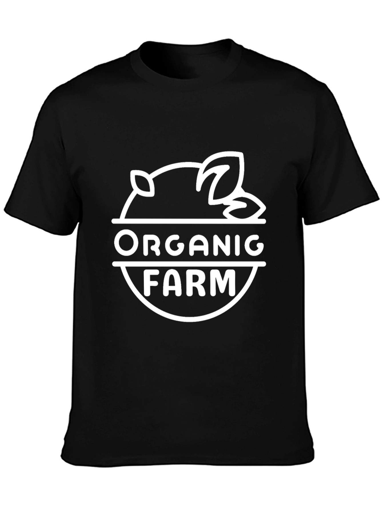 Organic Farm Graphic Tee - Black Cotton Blend Shirt