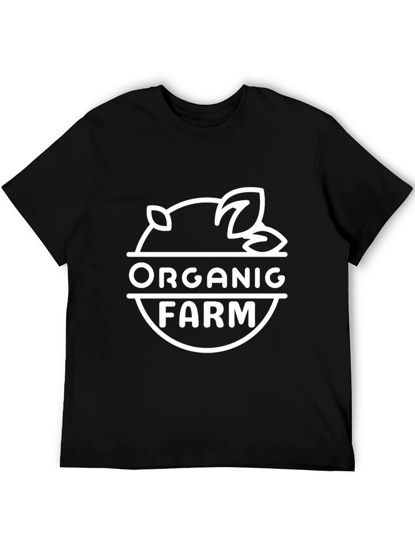 Organic Farm Graphic Tee - Black Cotton Blend Shirt