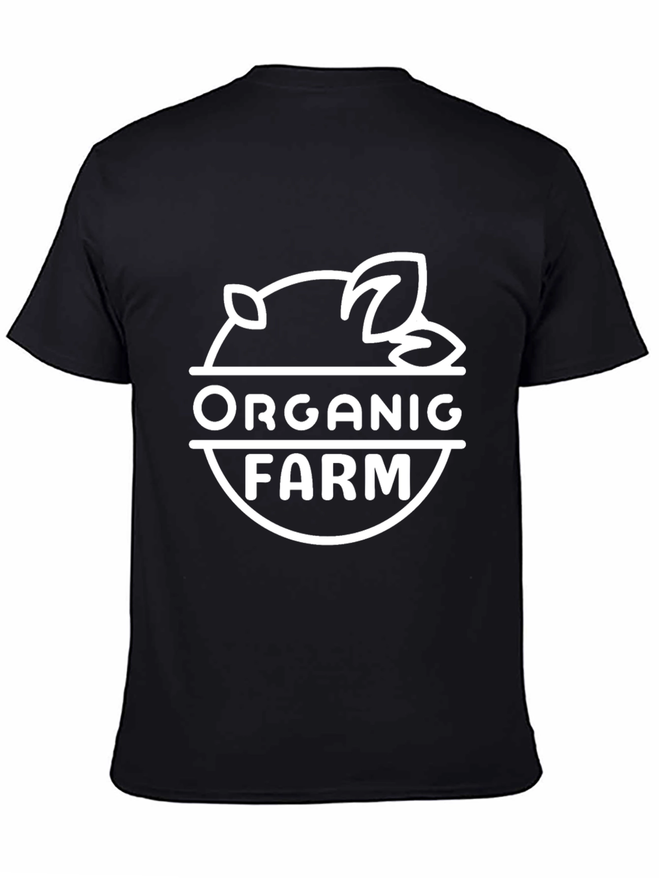 Organic Farm Graphic Tee - Black Cotton Blend Shirt
