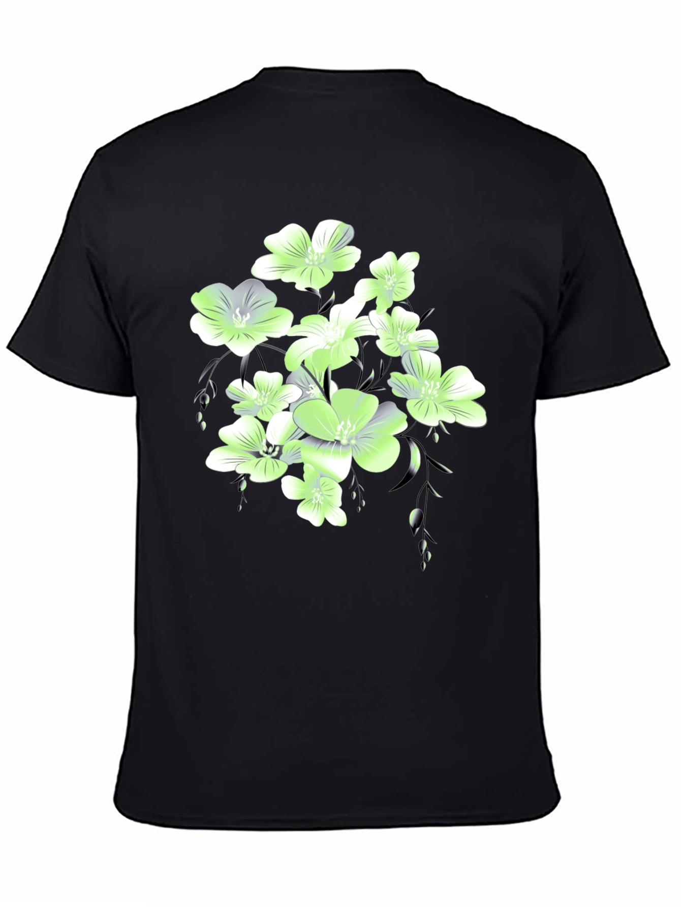 Floral Print Black T-Shirt