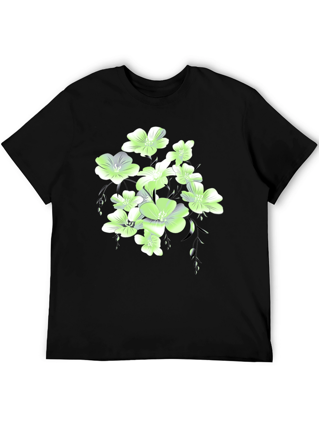 Floral Print Black T-Shirt