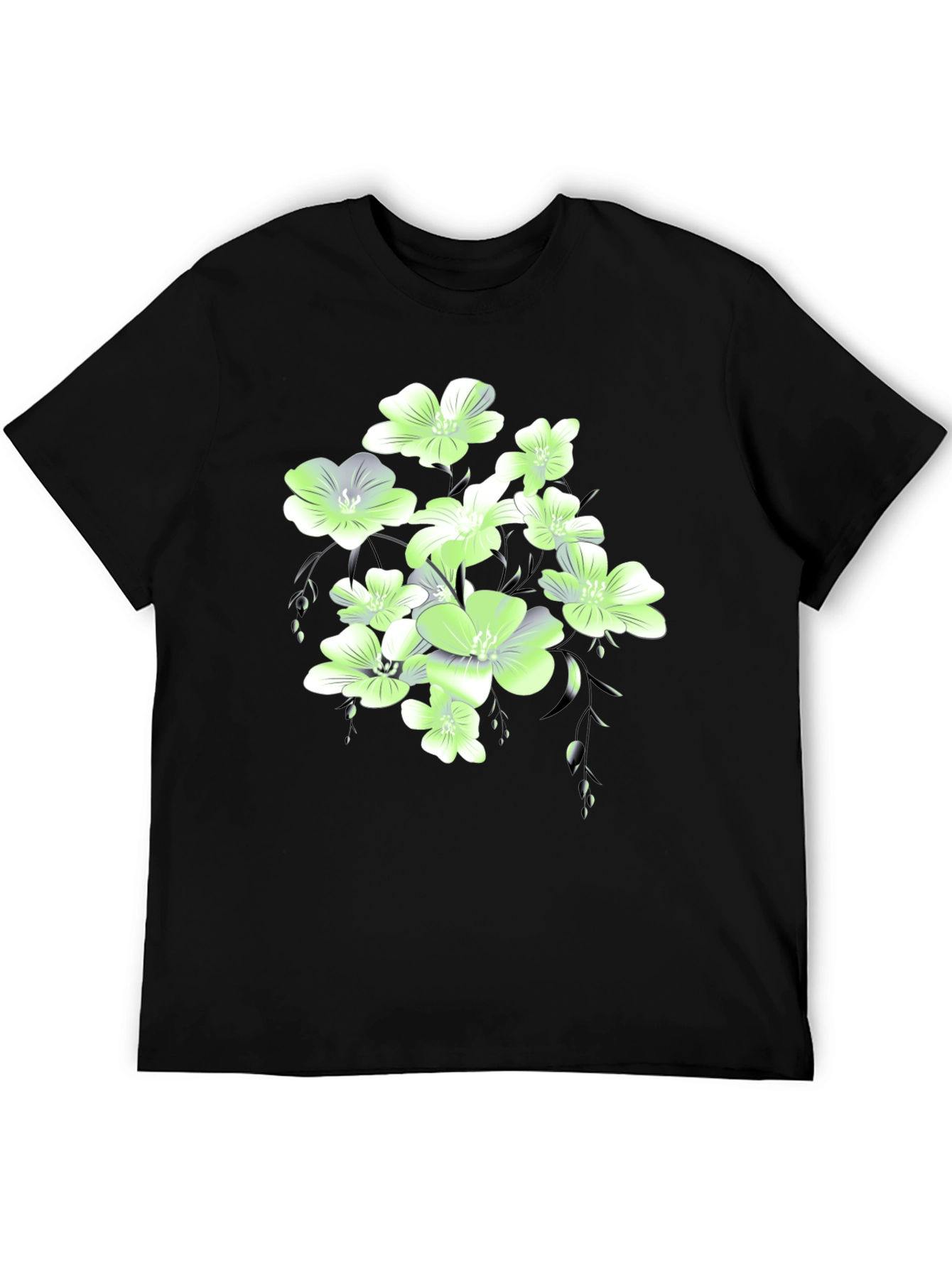 Floral Print Black T-Shirt
