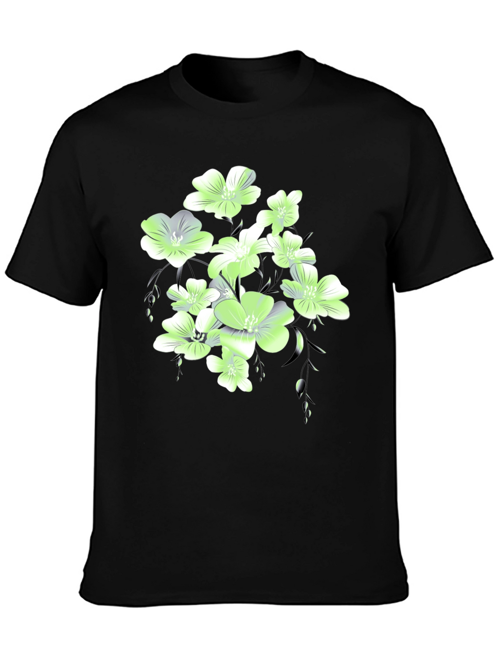 Floral Print Black T-Shirt