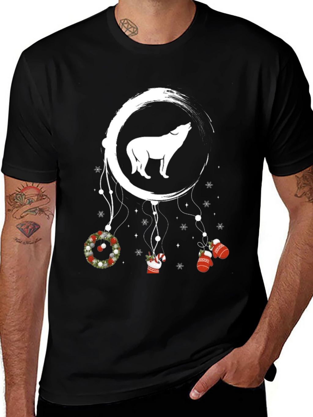 Wolf Christmas Dreamcatcher T-Shirt