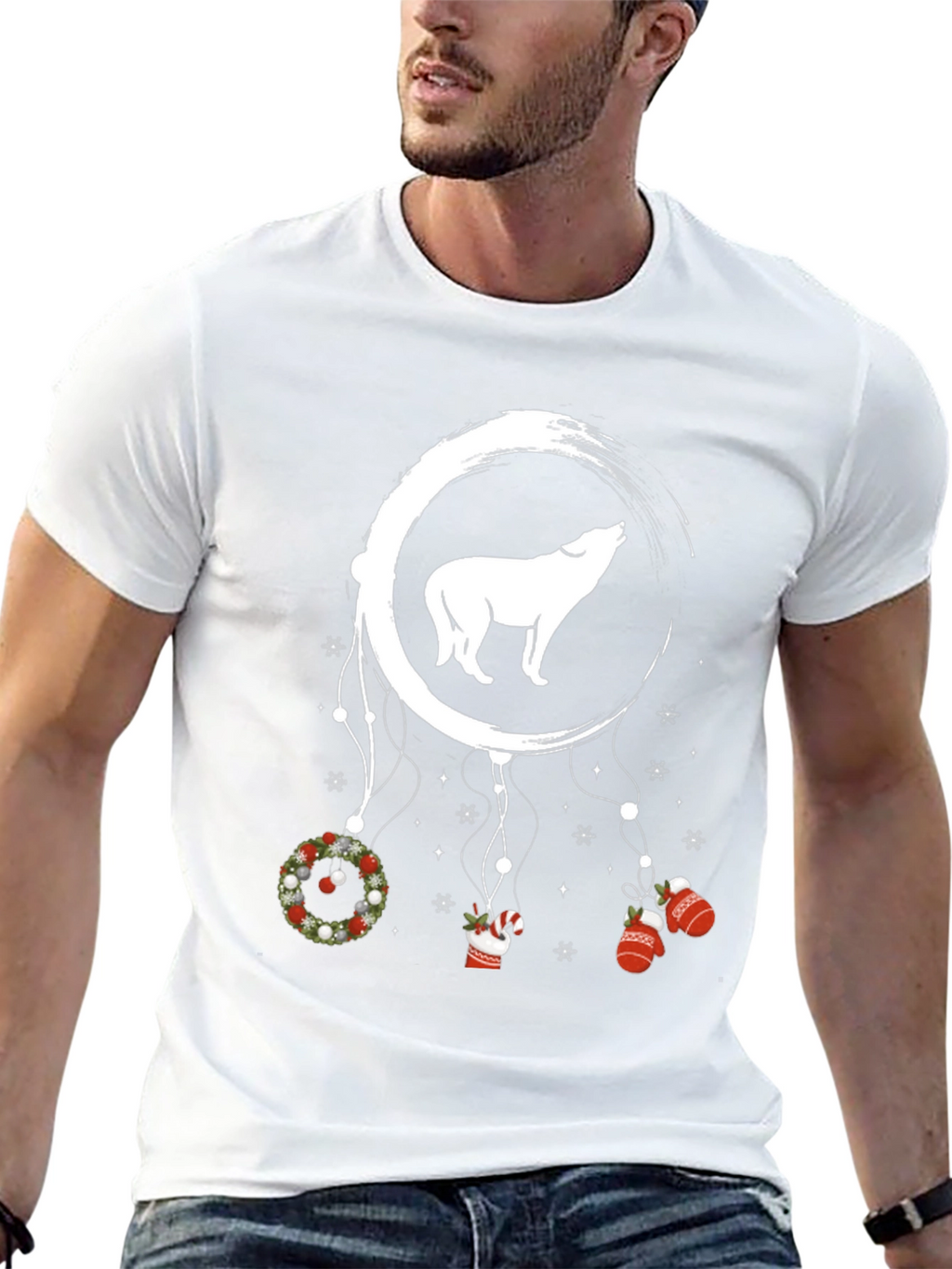 Wolf Christmas Dreamcatcher T-Shirt