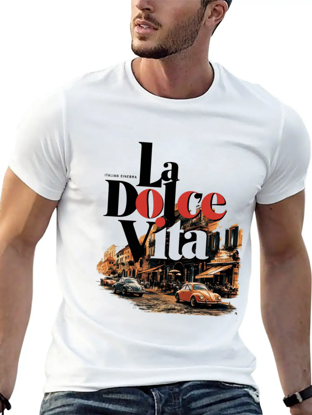 La Dolce Vita Retro Poster Casual Graphic T-Shirt – Simple And Comfortable Daily Wear
