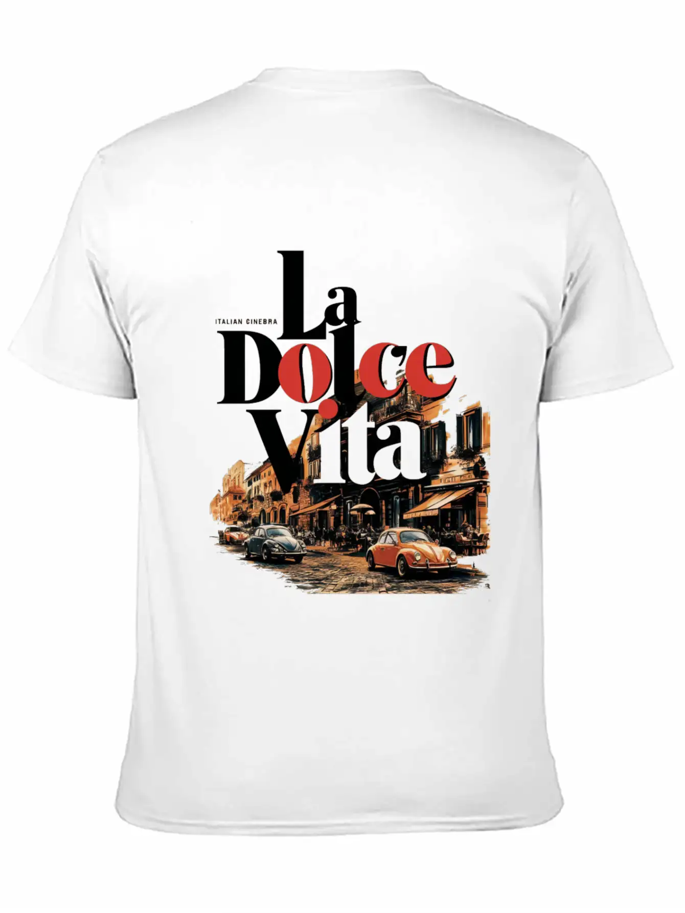 La Dolce Vita Retro Poster Casual Graphic T-Shirt – Simple And Comfortable Daily Wear