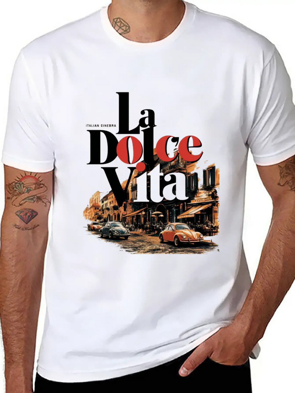 La Dolce Vita Retro Poster Casual Graphic T-Shirt – Simple And Comfortable Daily Wear