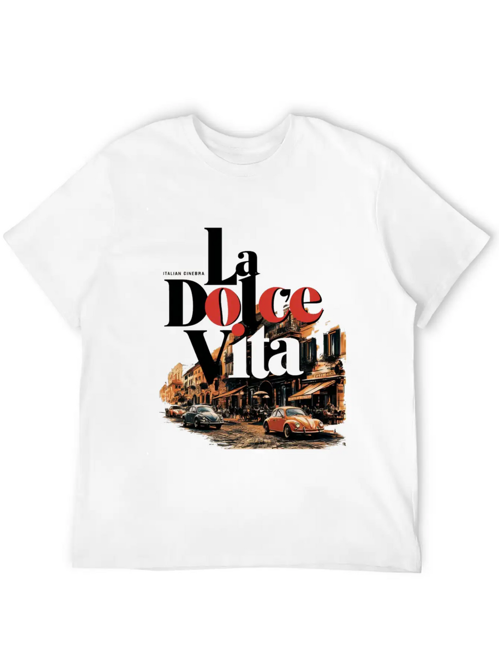 La Dolce Vita Retro Poster Casual Graphic T-Shirt – Simple And Comfortable Daily Wear