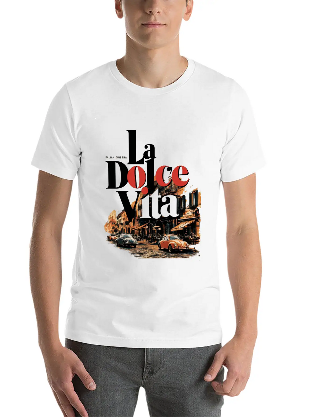 La Dolce Vita Retro Poster Casual Graphic T-Shirt – Simple And Comfortable Daily Wear
