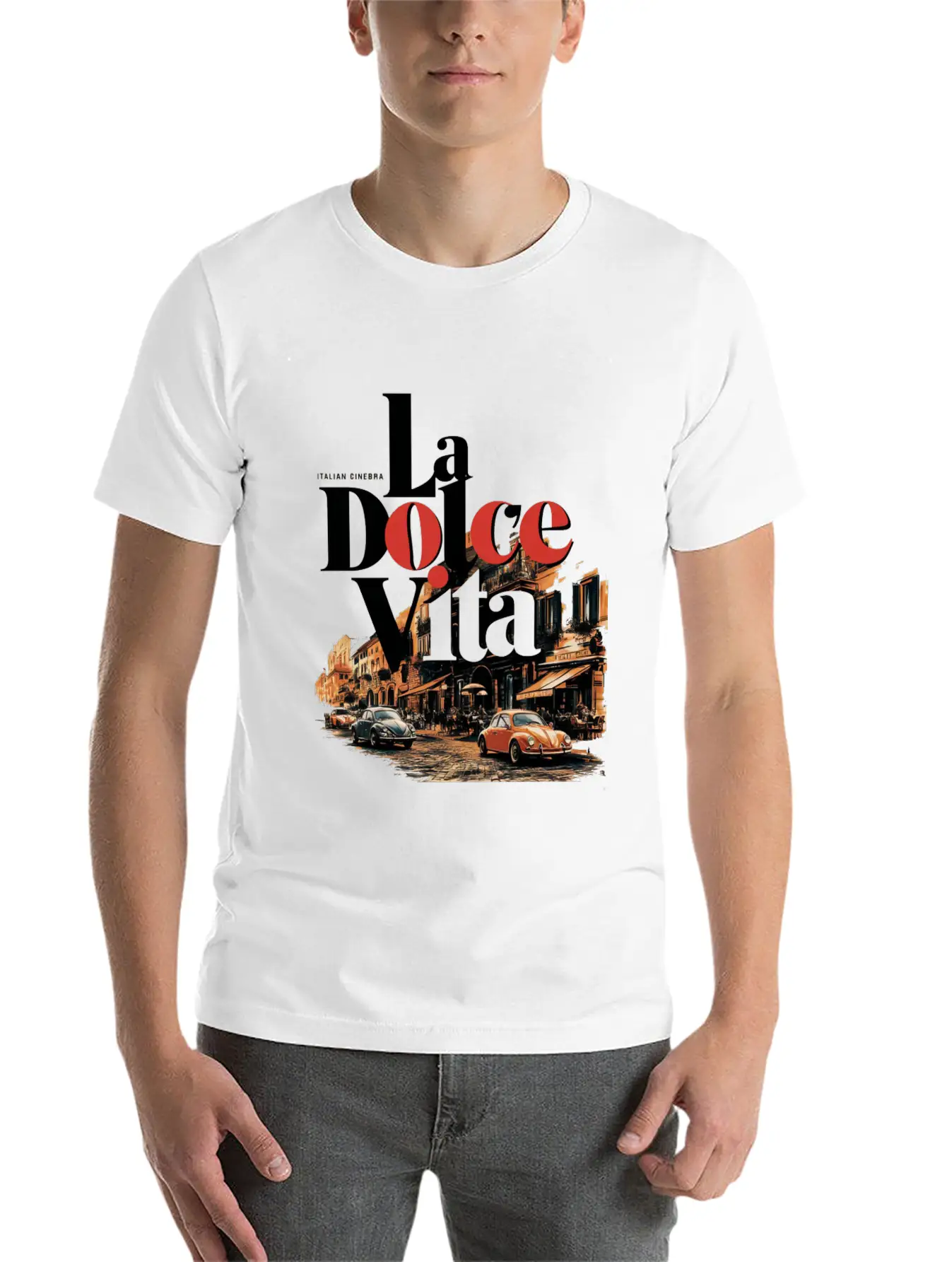 La Dolce Vita Retro Poster Casual Graphic T-Shirt – Simple And Comfortable Daily Wear