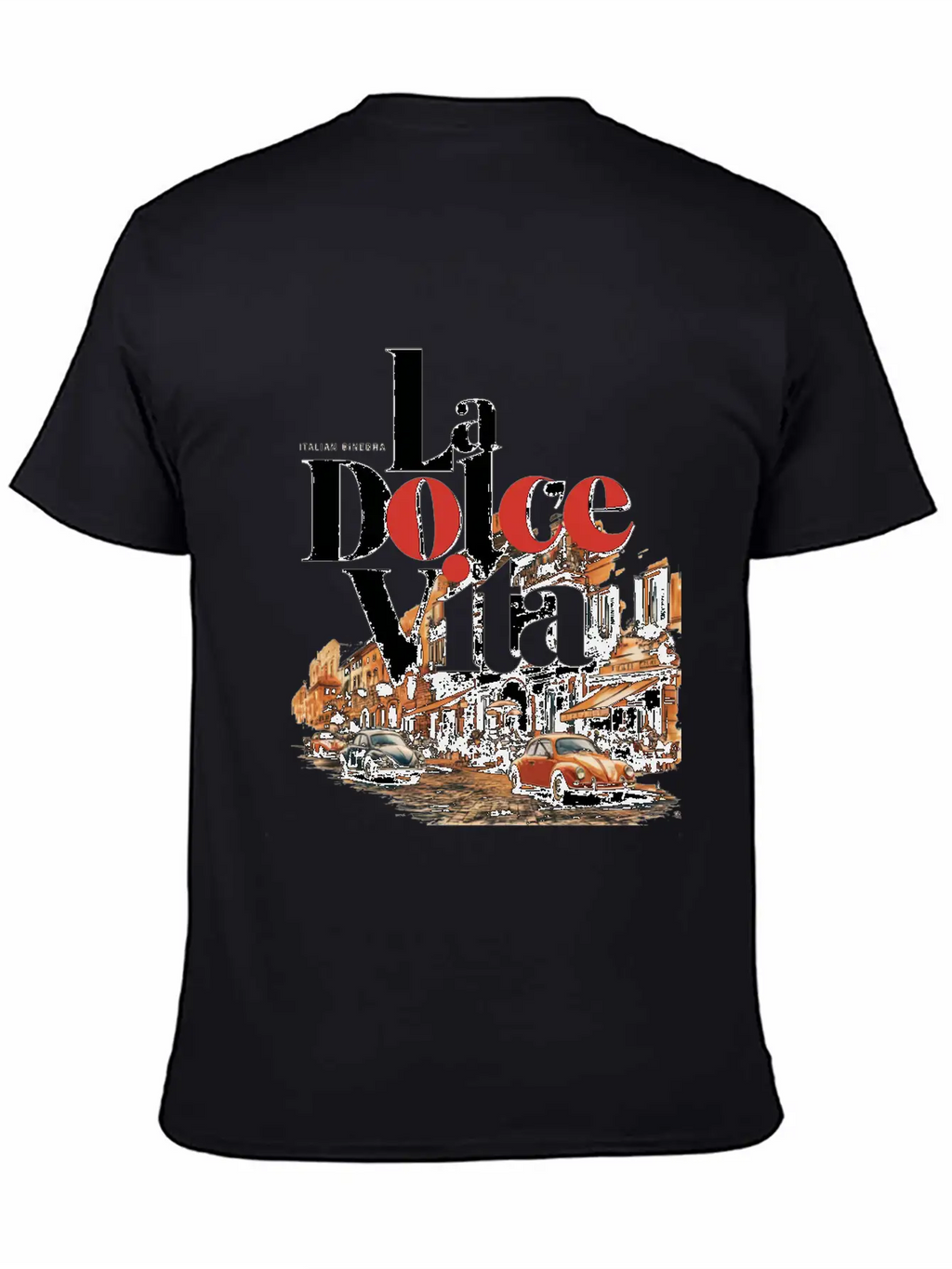 La Dolce Vita Retro Poster Casual Graphic T-Shirt – Simple And Comfortable Daily Wear
