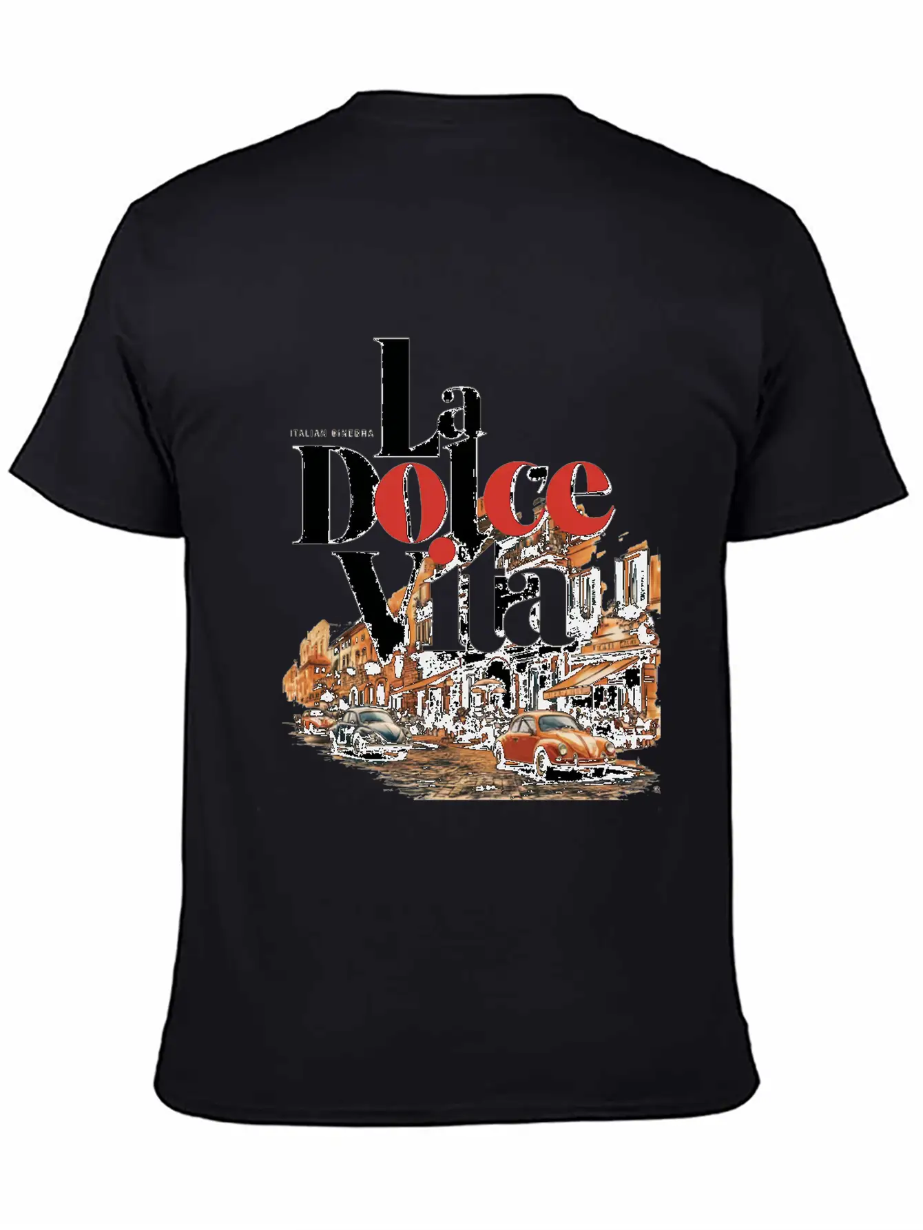 La Dolce Vita Retro Poster Casual Graphic T-Shirt – Simple And Comfortable Daily Wear