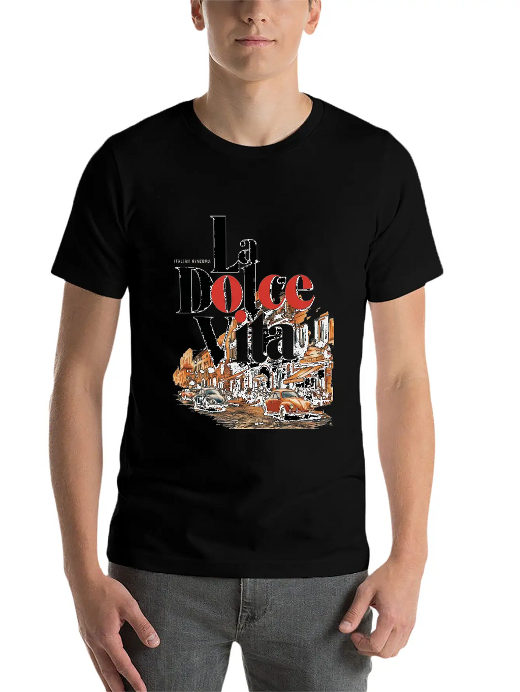 La Dolce Vita Retro Poster Casual Graphic T-Shirt – Simple And Comfortable Daily Wear