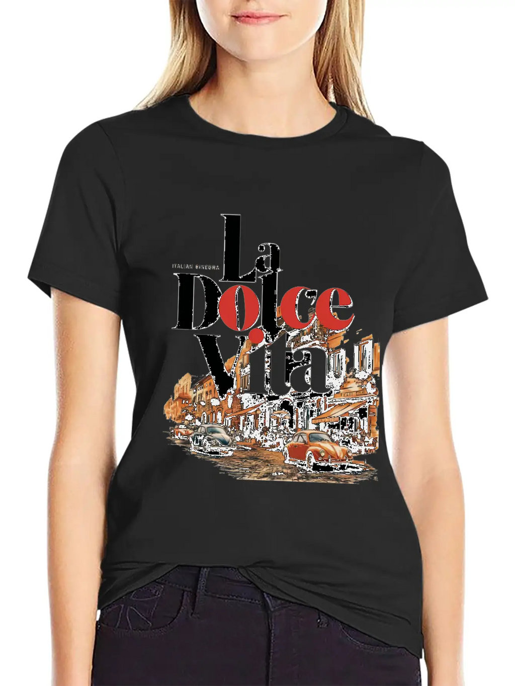 La Dolce Vita Retro Poster Casual Graphic T-Shirt – Simple And Comfortable Daily Wear