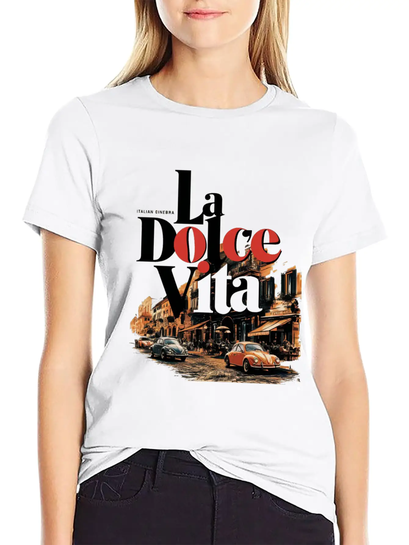 La Dolce Vita Retro Poster Casual Graphic T-Shirt – Simple And Comfortable Daily Wear