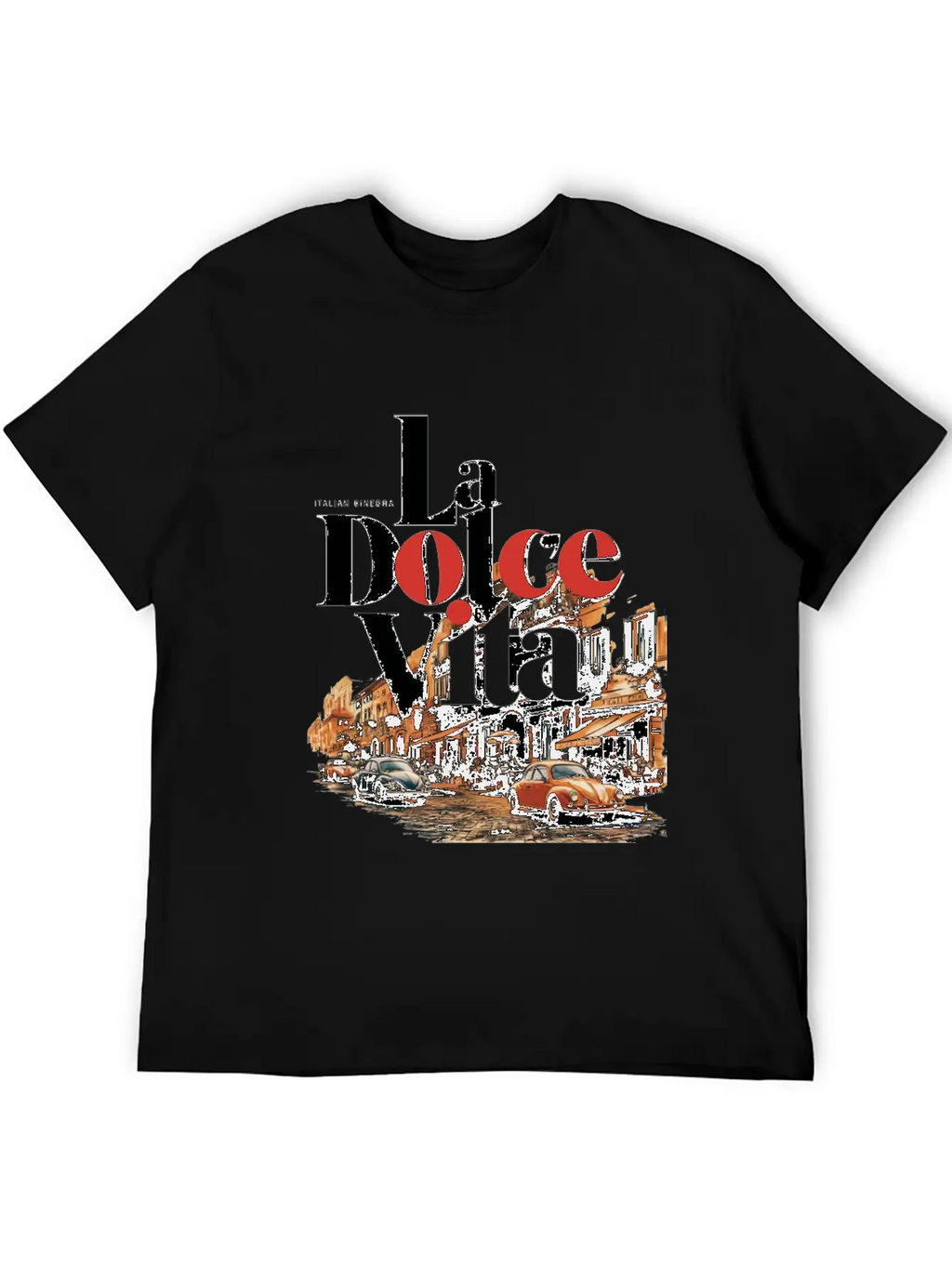 La Dolce Vita Retro Poster Casual Graphic T-Shirt – Simple And Comfortable Daily Wear