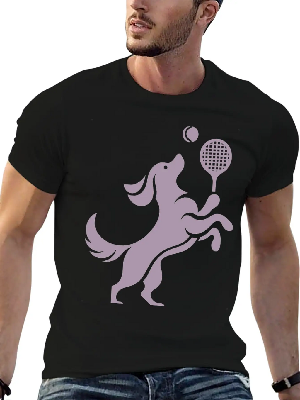 Labrador Dog Tennis Balance Silhouette Minimalist Unisex Casual T-Shirt – Clean Design For Daily Comfort