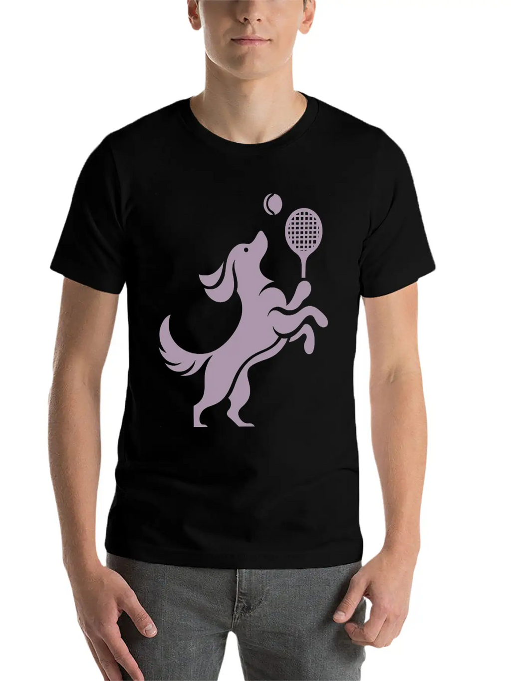 Labrador Dog Tennis Balance Silhouette Minimalist Unisex Casual T-Shirt – Clean Design For Daily Comfort