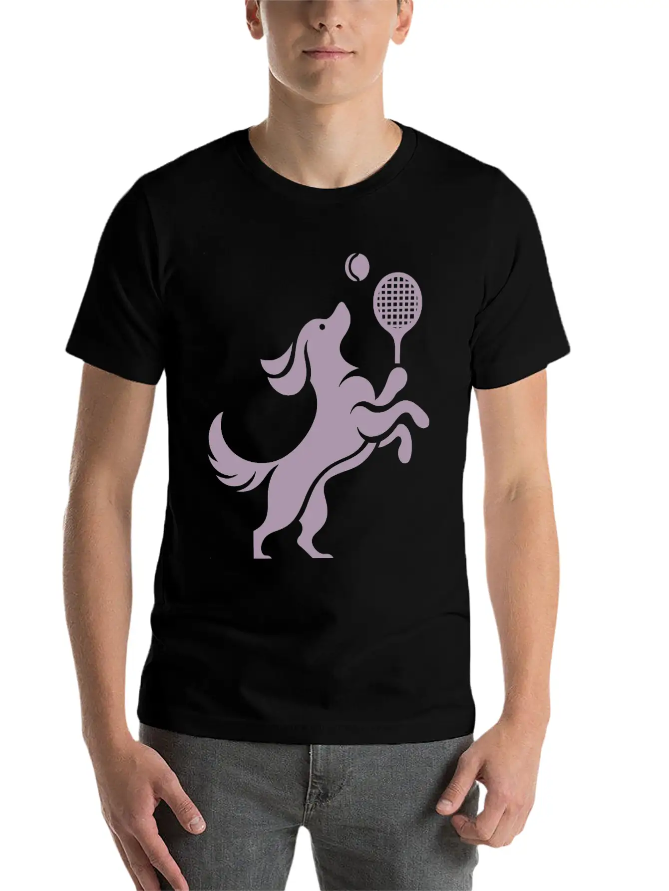 Labrador Dog Tennis Balance Silhouette Minimalist Unisex Casual T-Shirt – Clean Design For Daily Comfort