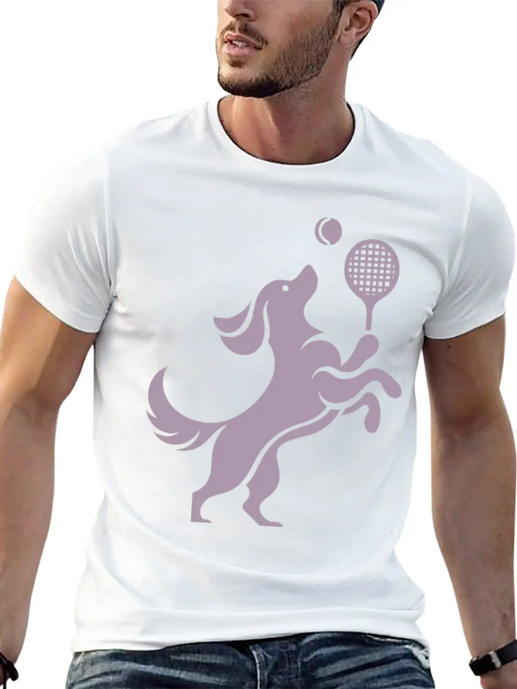 Labrador Dog Tennis Balance Silhouette Minimalist Unisex Casual T-Shirt – Clean Design For Daily Comfort