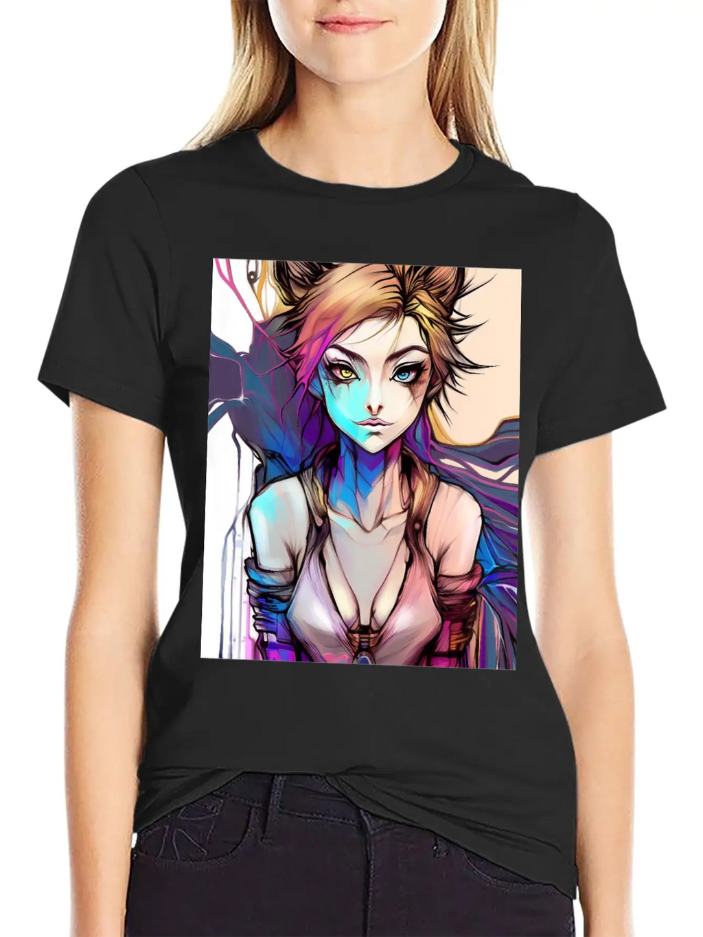 Lady Punk Unisex Short Sleeve Soft Cotton T-Shirt – Casual Everyday Wear