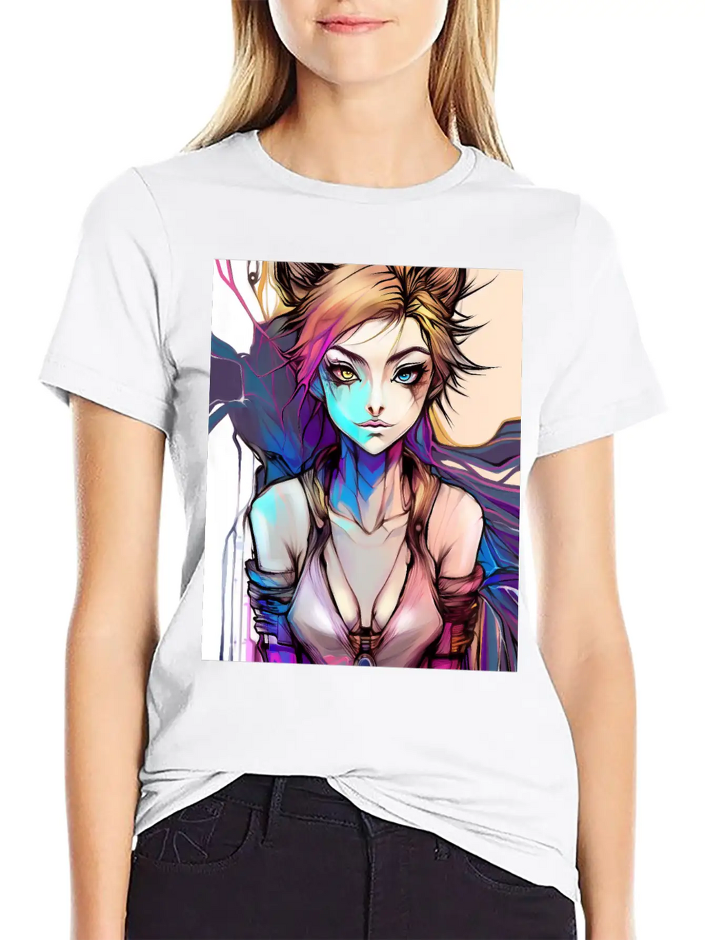Lady Punk Unisex Short Sleeve Soft Cotton T-Shirt – Casual Everyday Wear