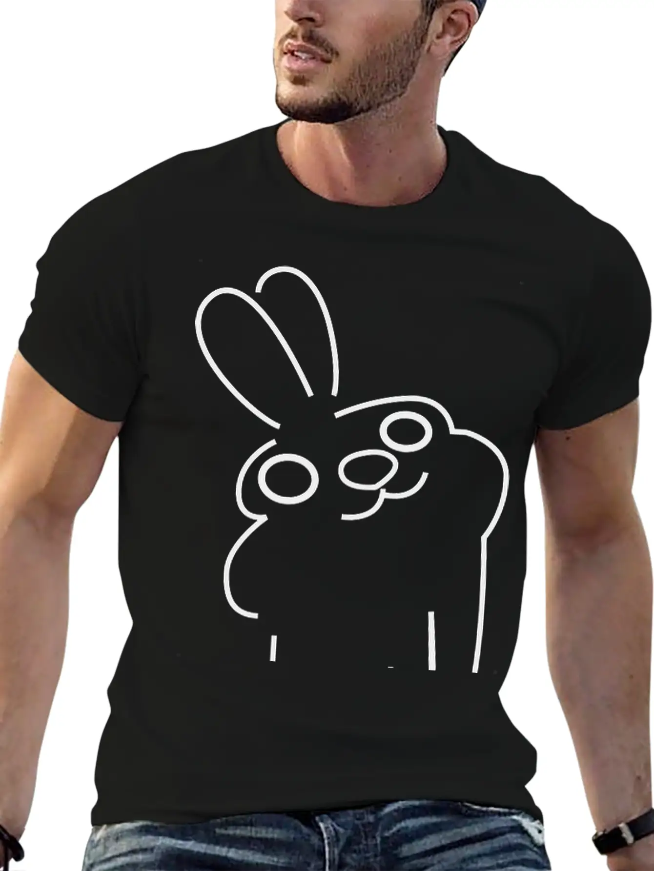 Laid Back Bunny Essential Cotton Tee For Daily Outfits – Unisex Style