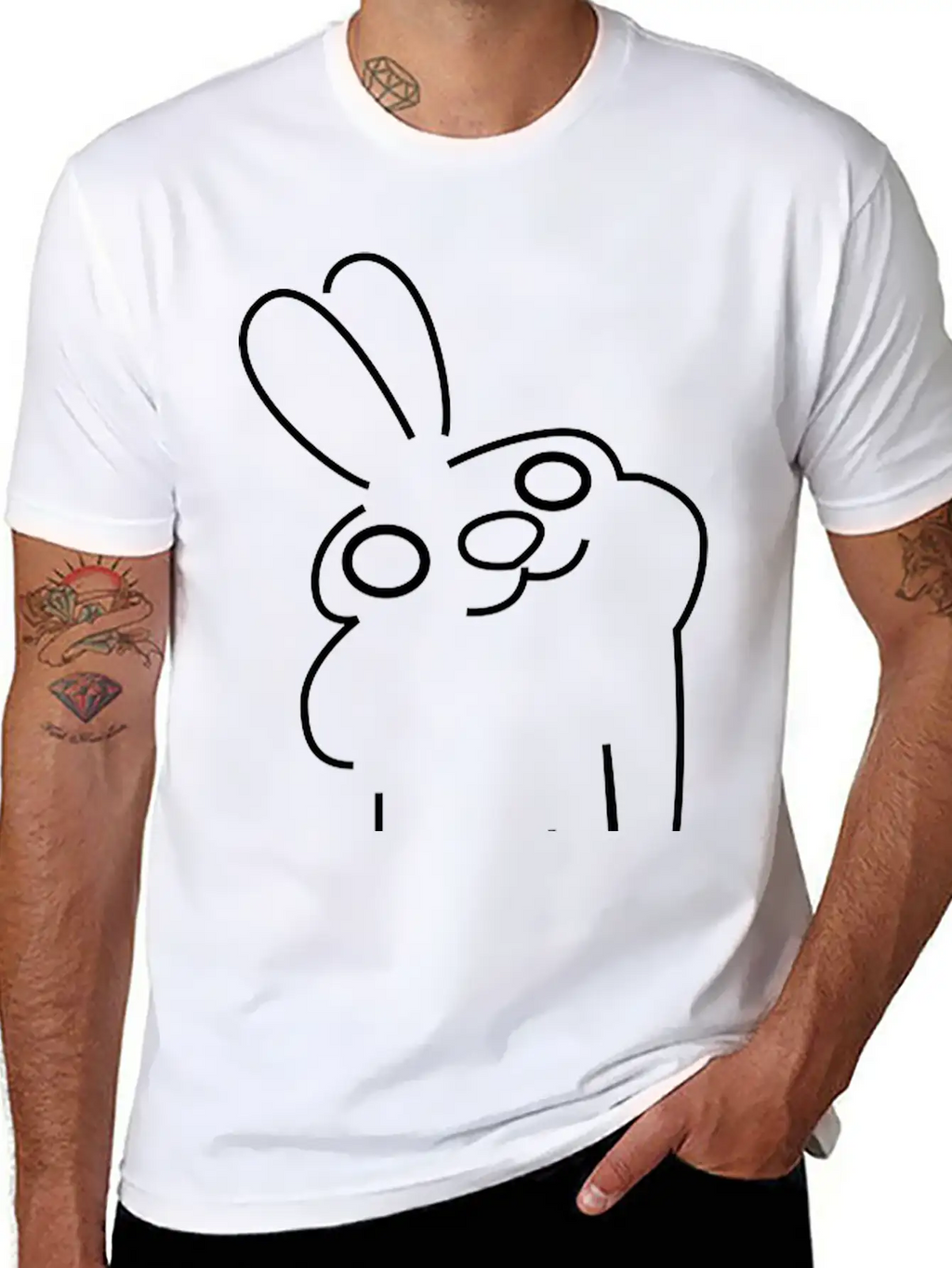 Laid Back Bunny Essential Cotton Tee For Daily Outfits – Unisex Style