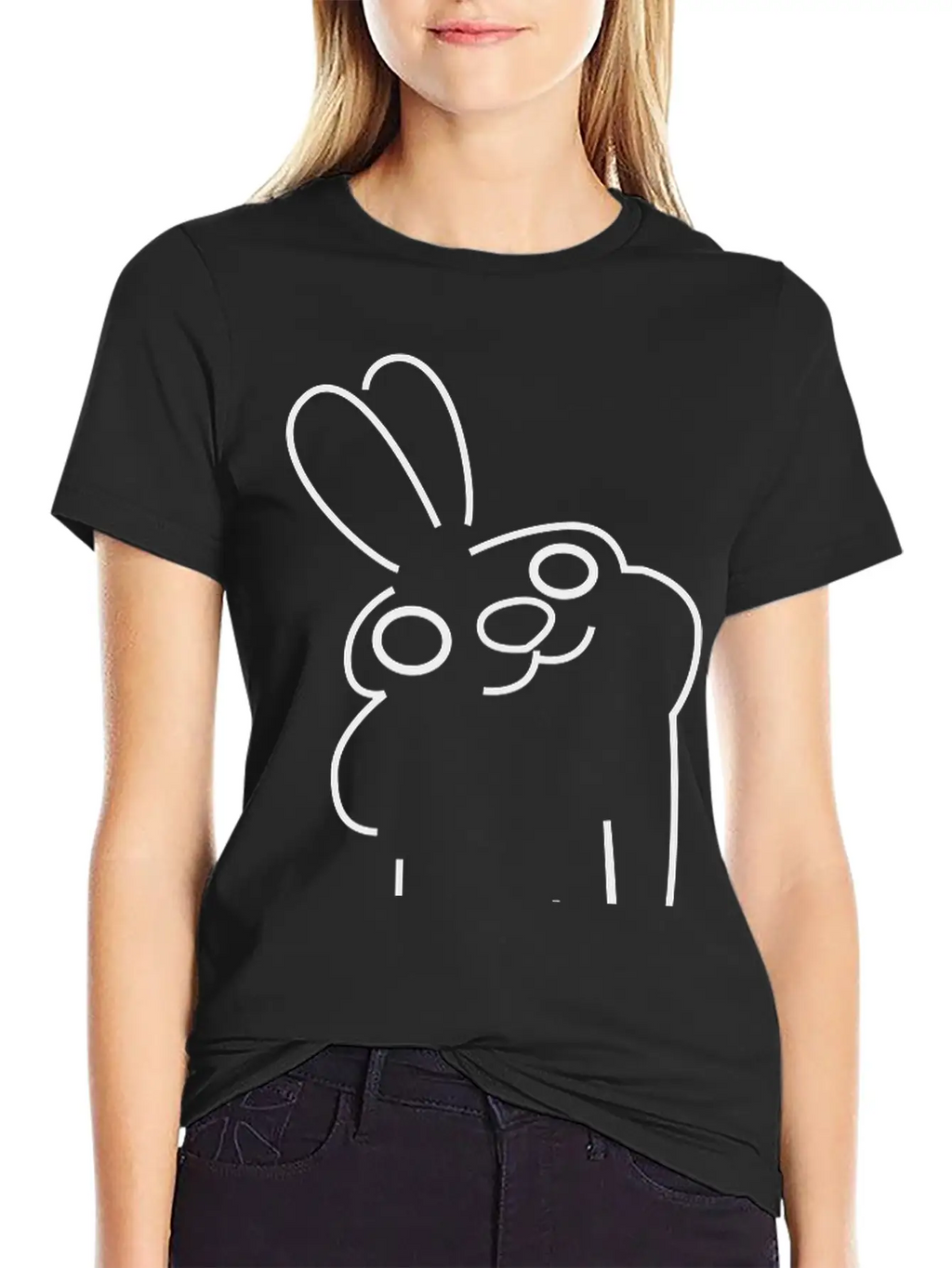 Laid Back Bunny Essential Cotton Tee For Daily Outfits – Unisex Style