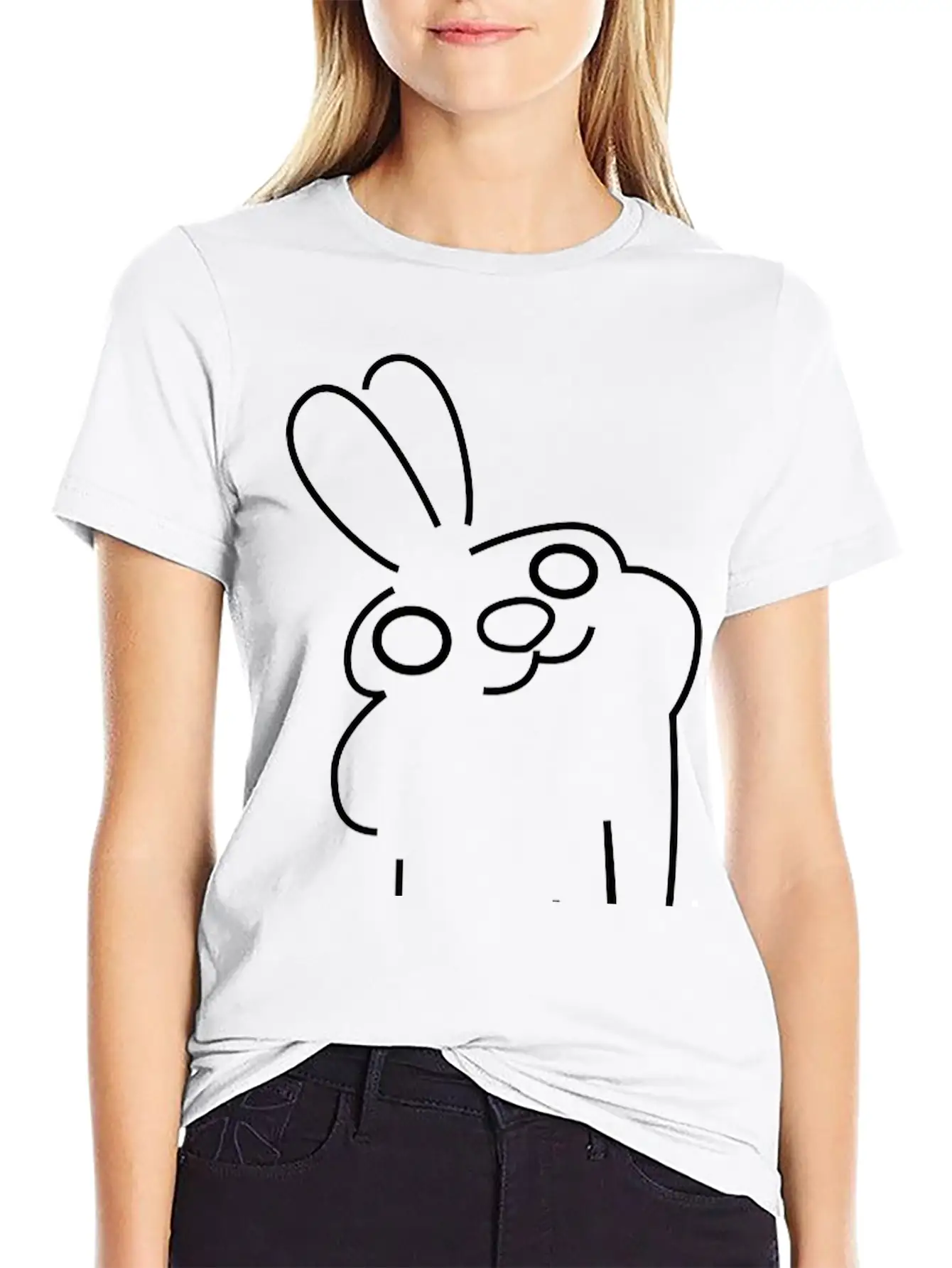 Laid Back Bunny Essential Cotton Tee For Daily Outfits – Unisex Style