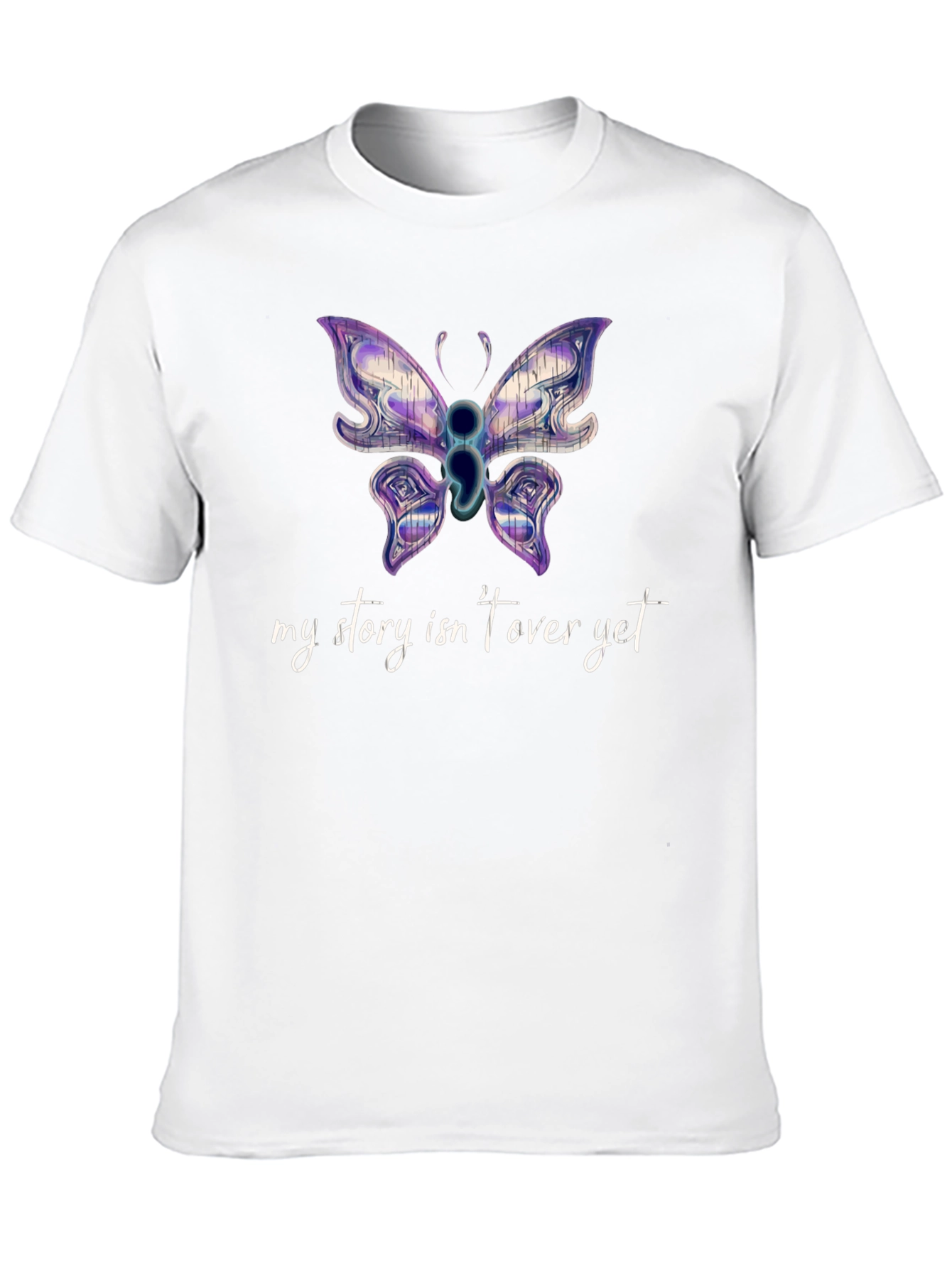 Semicolon Butterfly Graphic Tee - My Story Isnt Over Yet