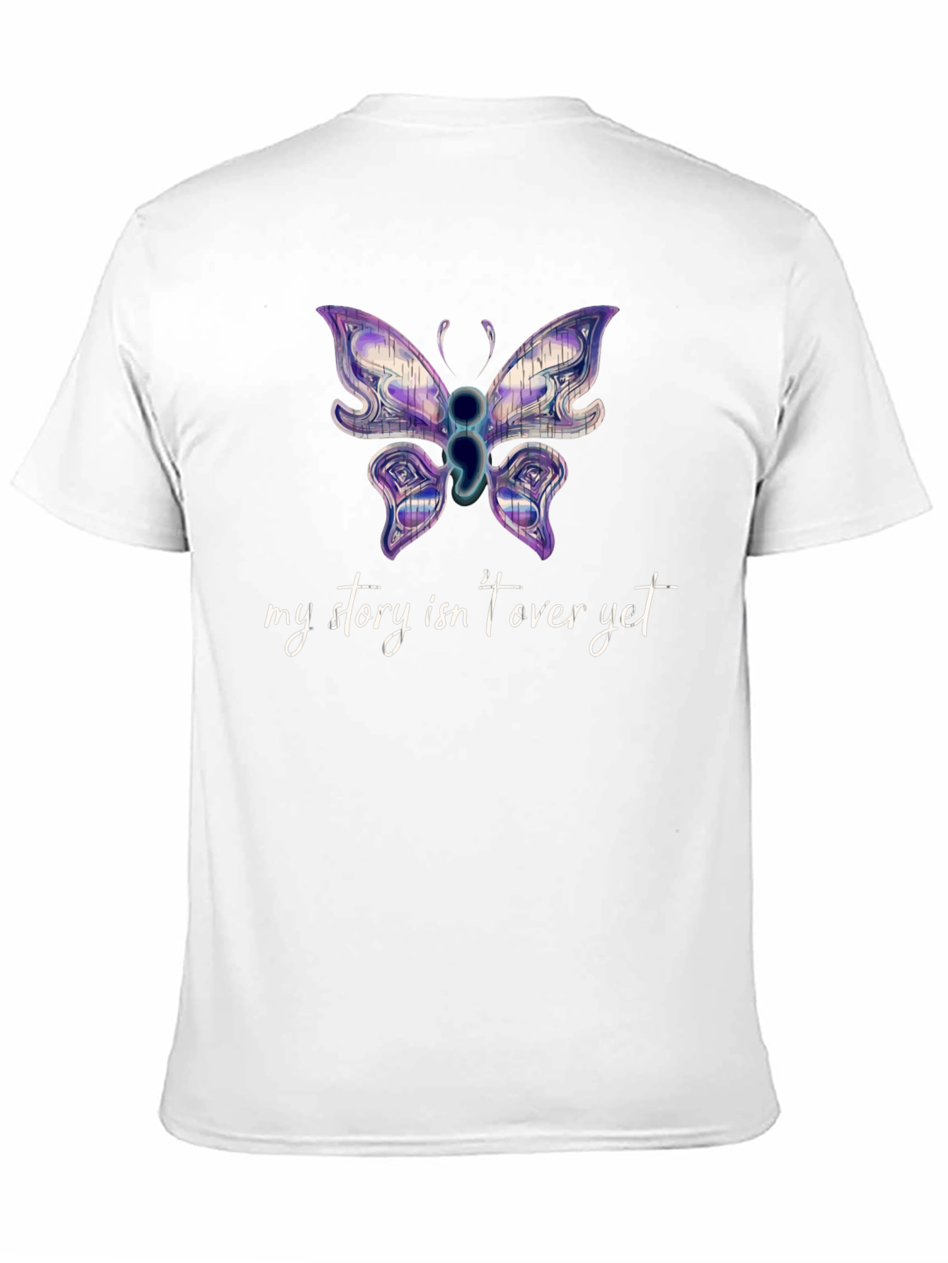 Semicolon Butterfly Graphic Tee - My Story Isnt Over Yet